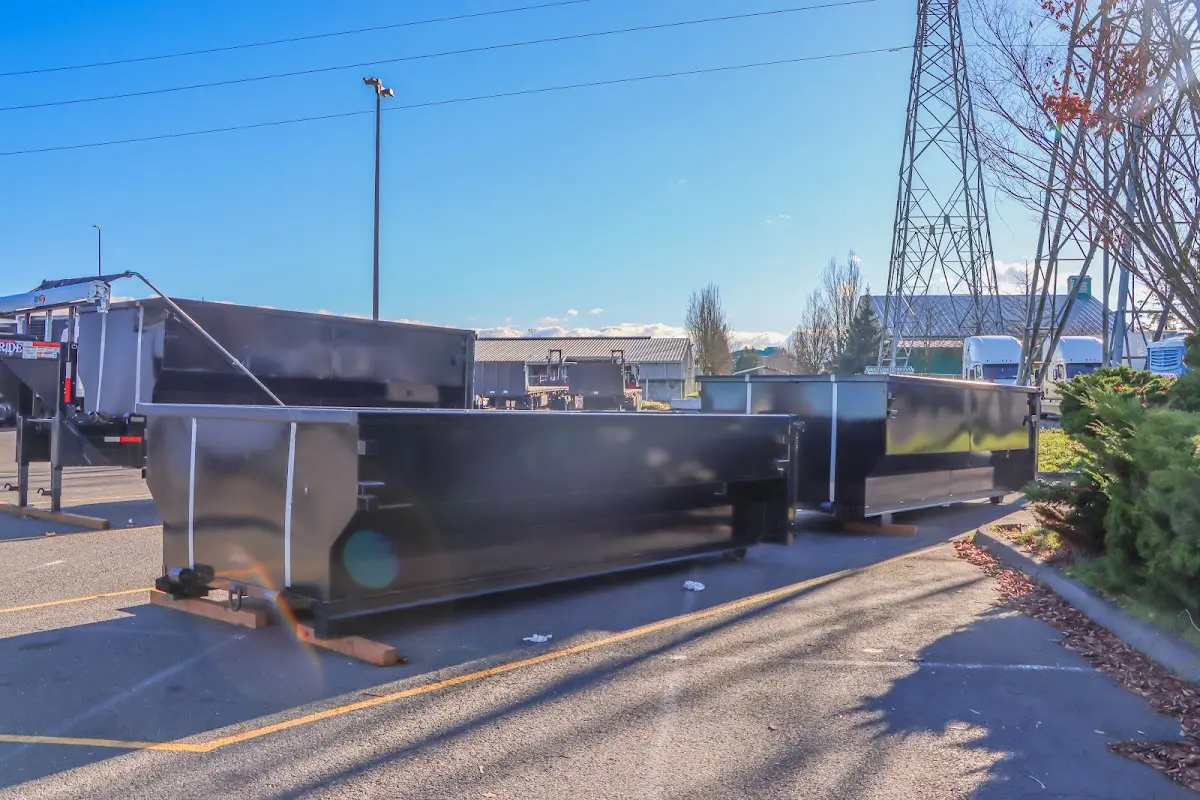 Roll-off dumpster ready for waste disposal at job site for Estate Cleanout Dumpster Rental in North Lynnwood